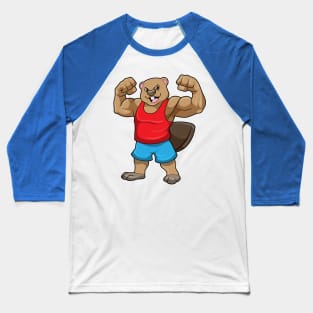 Beaver as Bodybuilder with big Upper arms Baseball T-Shirt